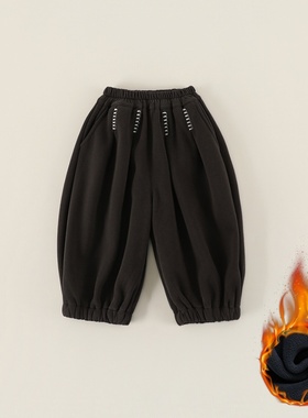 儿童加绒休闲裤冬季2025新款中小童长裤宝宝超保暖束脚裤子C-K388