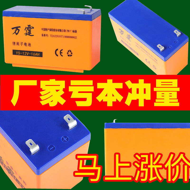 升压器电动喷雾器锂电池12v8a电瓶背负式打药机配V件专用农用大容