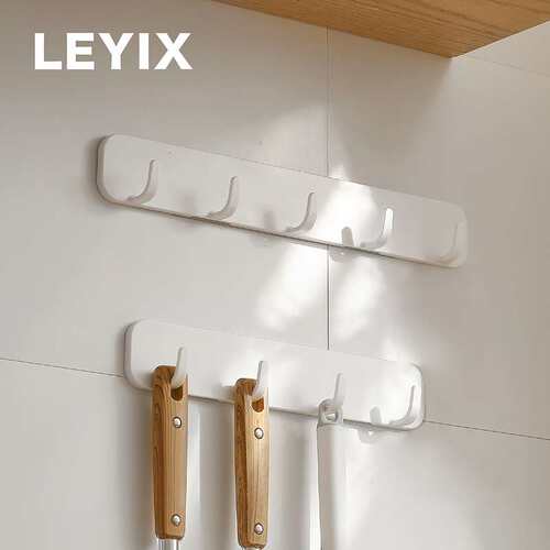 LEYIX 153免打孔挂钩门后无痕排勾厨房浴室卫生间防水壁挂挂衣钩