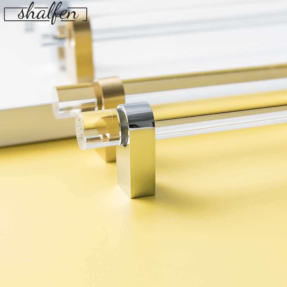 极简 简约透明亚克力+黄铜拉手 酒店浴室家具抽屉柜门把手,五金/工具,粘度计,淘宝优惠券,粉丝福利购,淘宝优惠卷