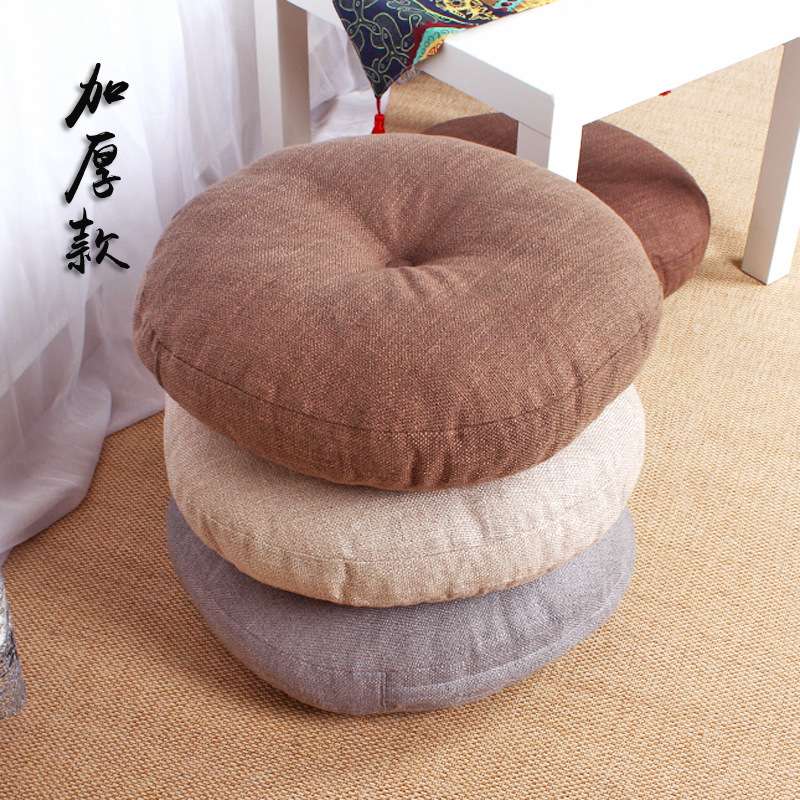 亚麻蒲团坐椅垫加厚靠垫布艺飘窗阳台打坐榻榻米坐垫坐墩护腰