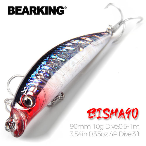 熊王BEARKING热门零售路亚鱼饵米诺90mm10g下潜0.5m饵内置磁路亚