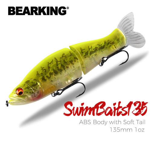 熊王BEARKING路亚M135多节鱼13.5cm30g海钓鲈鱼仿真米诺路亚饵