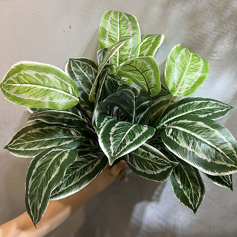 仿真大叶子12叶万年青盆栽植物花卉办公室装饰假绿植孔雀竹芋