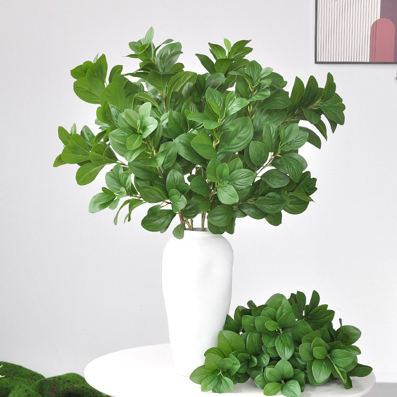 豆瓣叶仿真家居装饰假花树叶绿植造景豆瓣叶绿色物仿真叶子枝杆