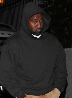 YZY 经典纯黑侃爷同款美式Kanye重磅连帽衫加绒宽松AP街头卫衣男