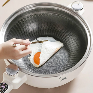 日本0涂层2升小型不锈钢一人电炒锅多功能2025新款 家用一体不粘锅