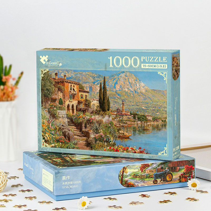 ingooood风景油画减压木质拼图