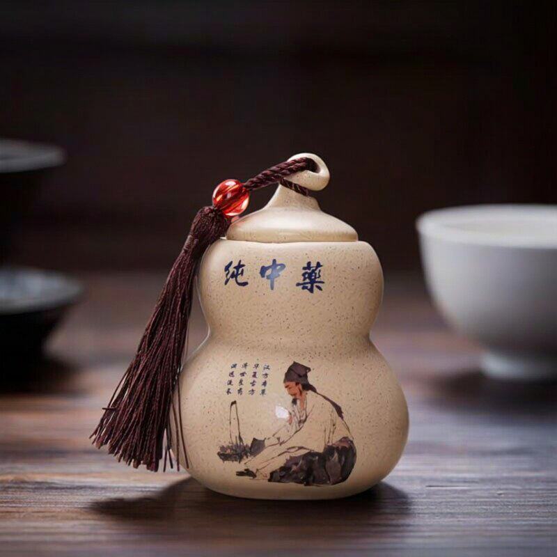 160ml葫芦茶叶陶瓷罐药丸药粉