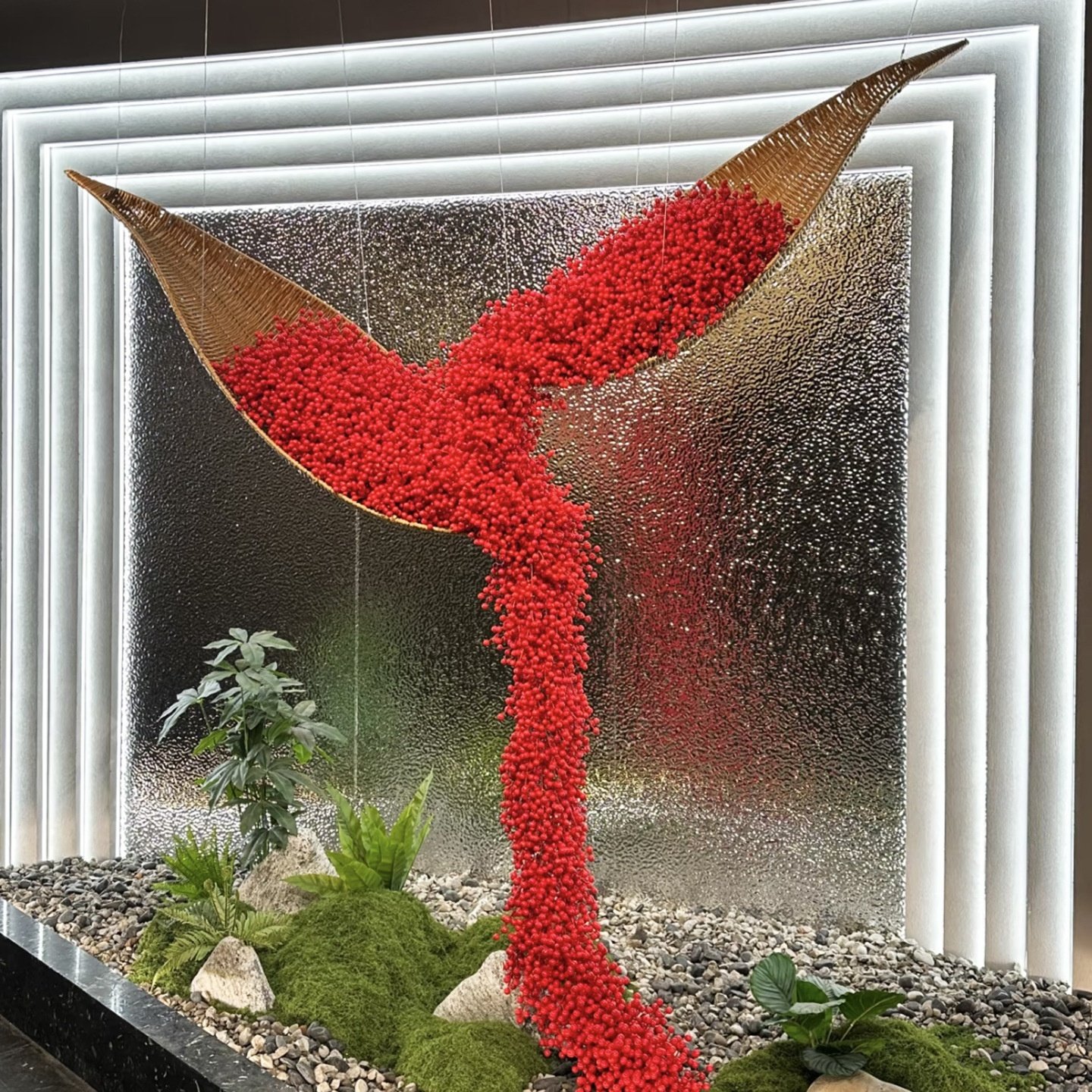 红果瀑布竹编小船橱窗门店迎宾装饰造景材料新年春节布置悬空吊顶,工业油品/胶粘/化学/实验室用品,树脂,淘宝优惠券,粉丝福利购,淘宝优惠卷