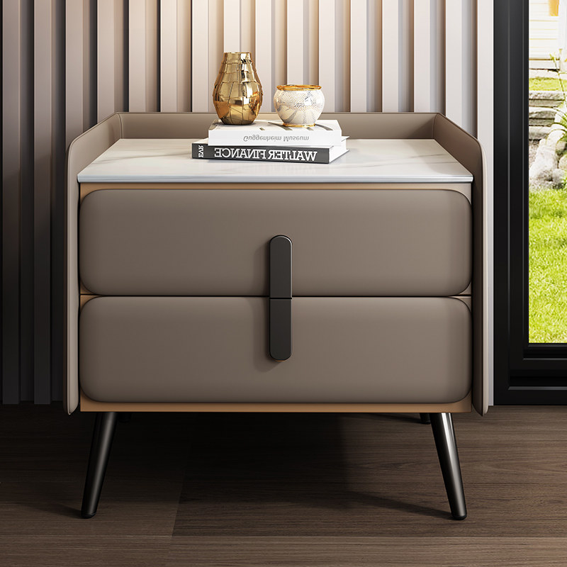 岩板床头柜现代简约轻奢卧室高级智能可充电多功能带锁小型床边柜,住宅家具,床头柜,淘宝优惠券,粉丝福利购,淘宝优惠卷