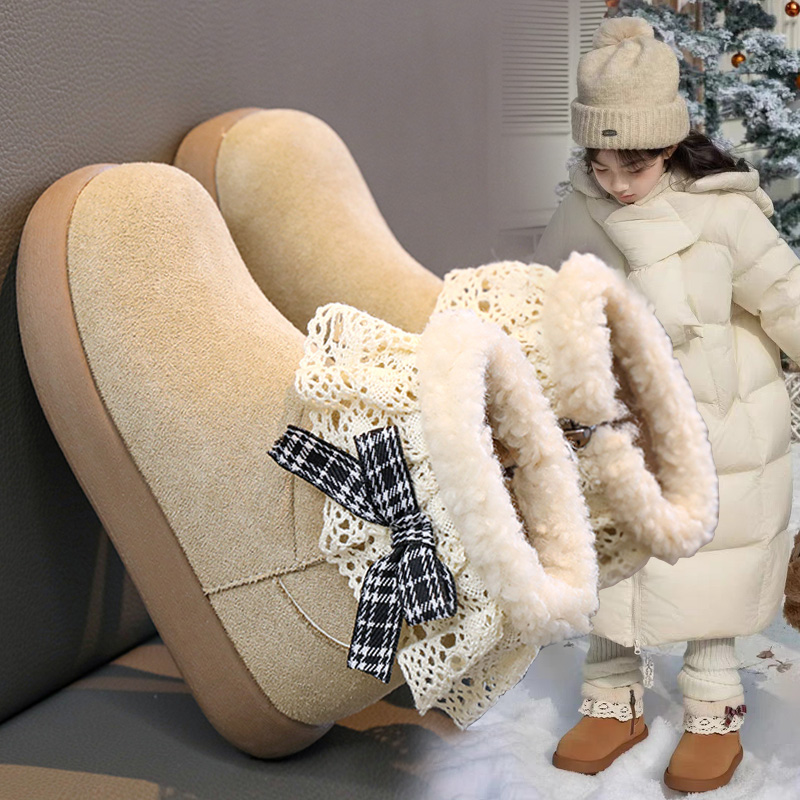 女童靴子加绒二棉勃肯短靴棉靴