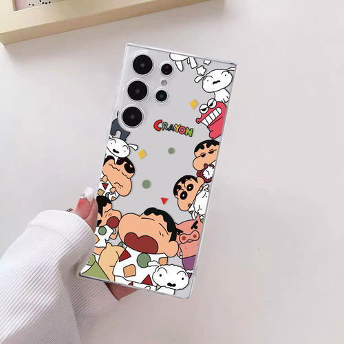 卡通蜡笔小新适用于三星S25Ultra手机壳小清新轻奢风s24ultra硅胶s23u卡通插画魅族21Pro透明