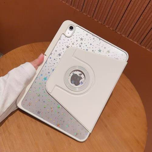 星星背卡360度旋转亚克力笔槽款适用2025年iPad11保护套A16防弯Air7/6硬壳ari8支撑
