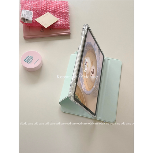 ins同款春日低饱和绿 ipad壳 Pro11/10代/10.9寸 翻盖可旋转 防摔笔槽 亚克力硬壳10.2/air5/9.7寸/迷你6mini