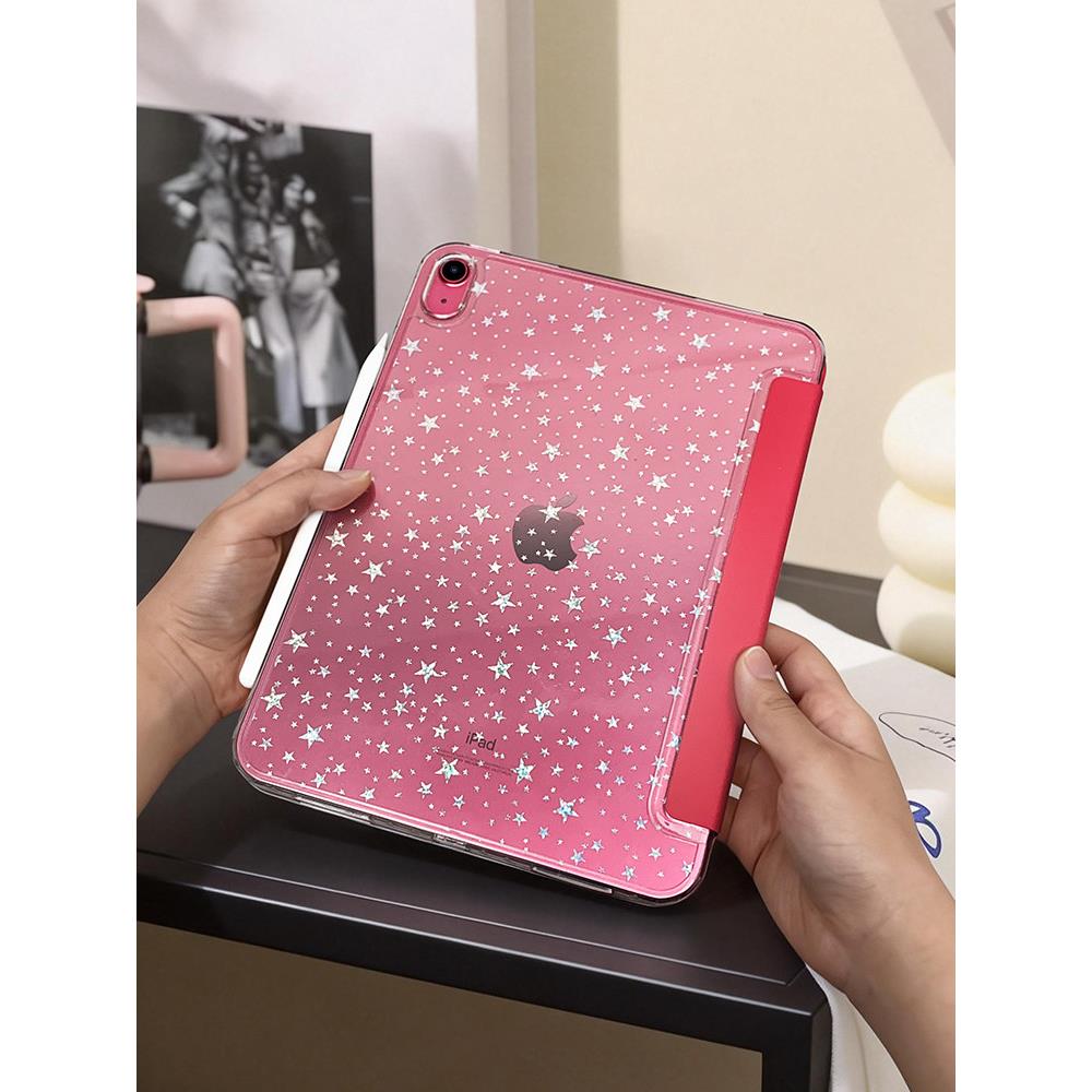 适用于苹果ipadpro11保护套2026新款padAir6/5第十代平板电脑pro全包轻薄防摔弯无笔槽3+Y折透明亚克力壳