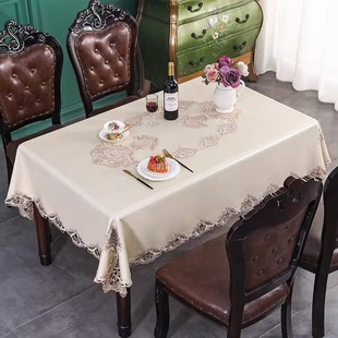 桌布防水防油免洗茶几盖布方形台布轻奢高级感新款 欧式 家用餐桌布