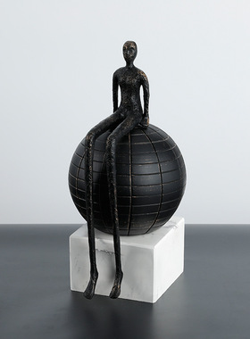 极简样板房客厅长腿人摆件酒店抽象芝麻街创意雕塑装饰品摆设