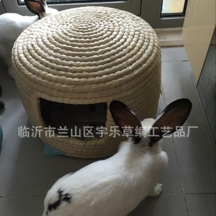 猫窝鸟窝兔子窝松鼠窝魔王窝芦丁鸡草编窝宠物草窝垫冬夏两用