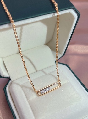 小长条项链个性简约时尚大气微镶锆石女士项链配饰