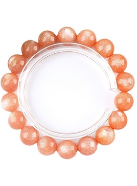 天然橙月光石手链高货金沙太阳石日光石东海橙色宝石东海可塘