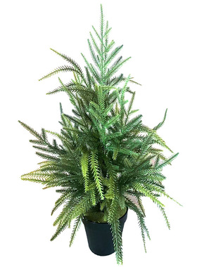 60CM诺福克松软胶藤圣诞树仿真绿植盆栽桌面摆件家居节庆装饰花环