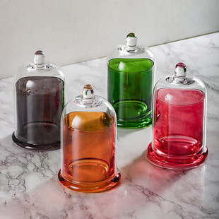 无火香薰扩香石精油渐变水绿色ins高颜值摆件金钟罩玻璃罩叮当罩