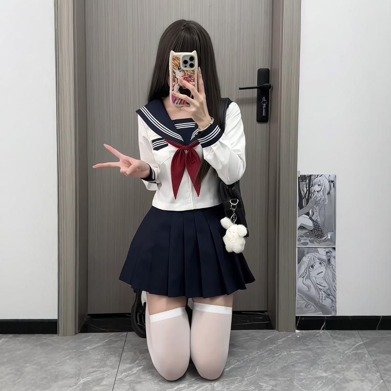 【魔法少女】正统水手服jk制服裙套装白日式校服风改款关西襟全套