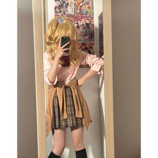 现货citrus柑橘味香气cosplay蓝原柚子套装同款百褶裙粉衬衫百搭