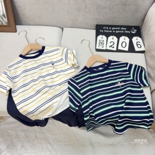 儿童棉绸套装休闲简搭夏季薄款 男女童透凉T恤+长裤防蚊裤两件套