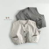 日系潮童背心个性 韩韩 男女童韩版 新款 宽松 儿童马甲坎肩2025春季