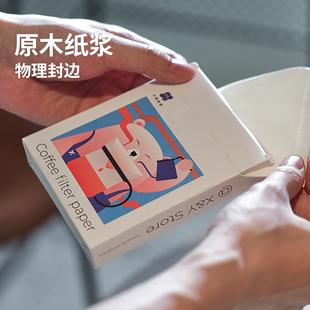 熊与杨大熊咖啡滤纸咖啡滤网锥型滴漏式 手冲咖啡粉过滤纸v60滤杯