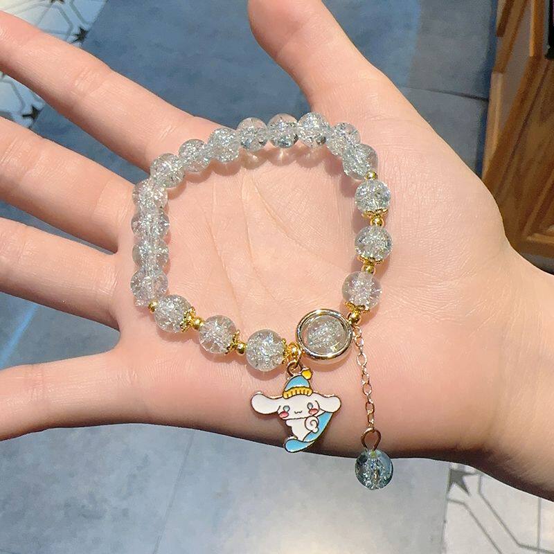 새로운 폭발적인 크리스탈 인터넷 연예인 컬러 팔찌 여성 슈퍼 요정 학생 손 기능 한국어 버전 간단한 틈새 보석