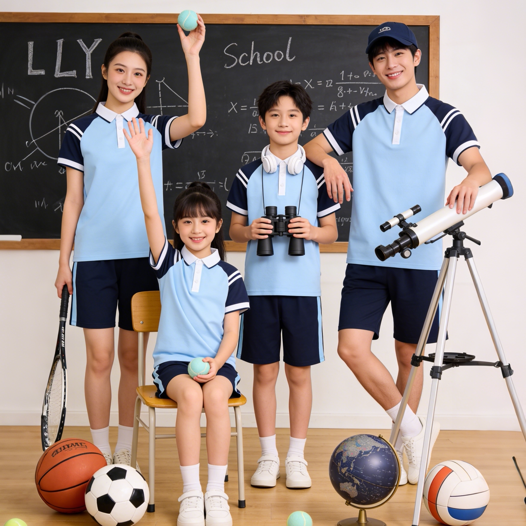 江西九江市校服中小学生统一夏季短袖短裤春秋棒球服外套长裤套装