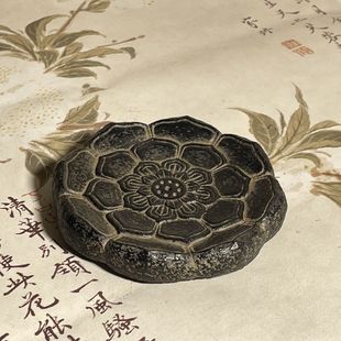 新中式仿古禅意莲花座杯托杯垫仿石复古国风桌面装饰茶宠底座摆件