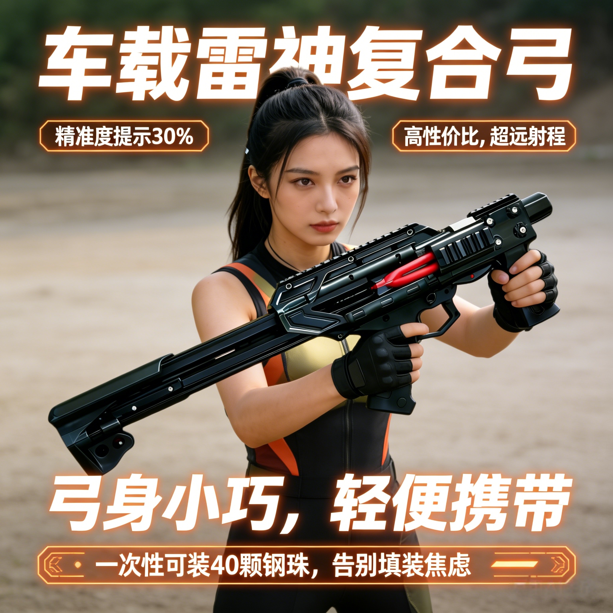 加强版雷神弹弓复合弓仿真软弹枪钢珠射箭玩具枪德国精工户外射击