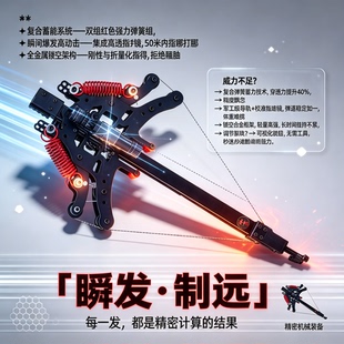 新款枪式斑鸠王子钢珠两用弓加强版毒蛇两用复合弓金属弹弓高精度