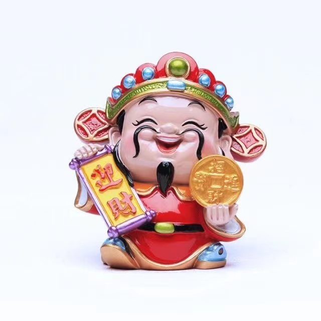 肖战同款财神盲盒杭州西湖高迎摆件铜钱小财神爷公仔玩偶7cm迎财a