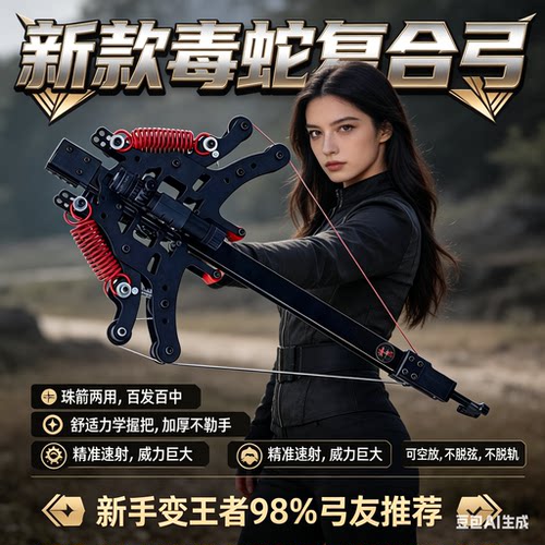 弹弓高精度专业专用弹弓黑科技40连发弹弓小型复合弓射程远钢珠专