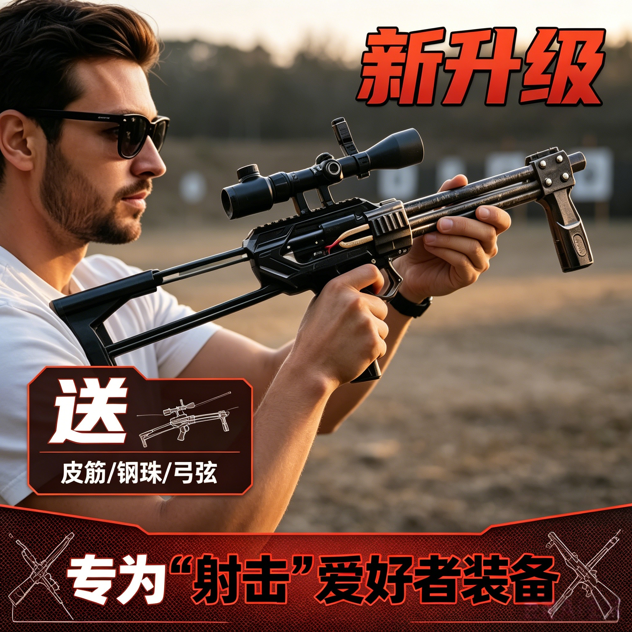 新款雷神弹弓加强版钢珠弹弓高精度枪式斑鸠王子合金成年人户外弓