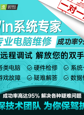 电脑维修远程系统重装游戏卡顿死机蓝屏显卡驱动安装声音故障网络
