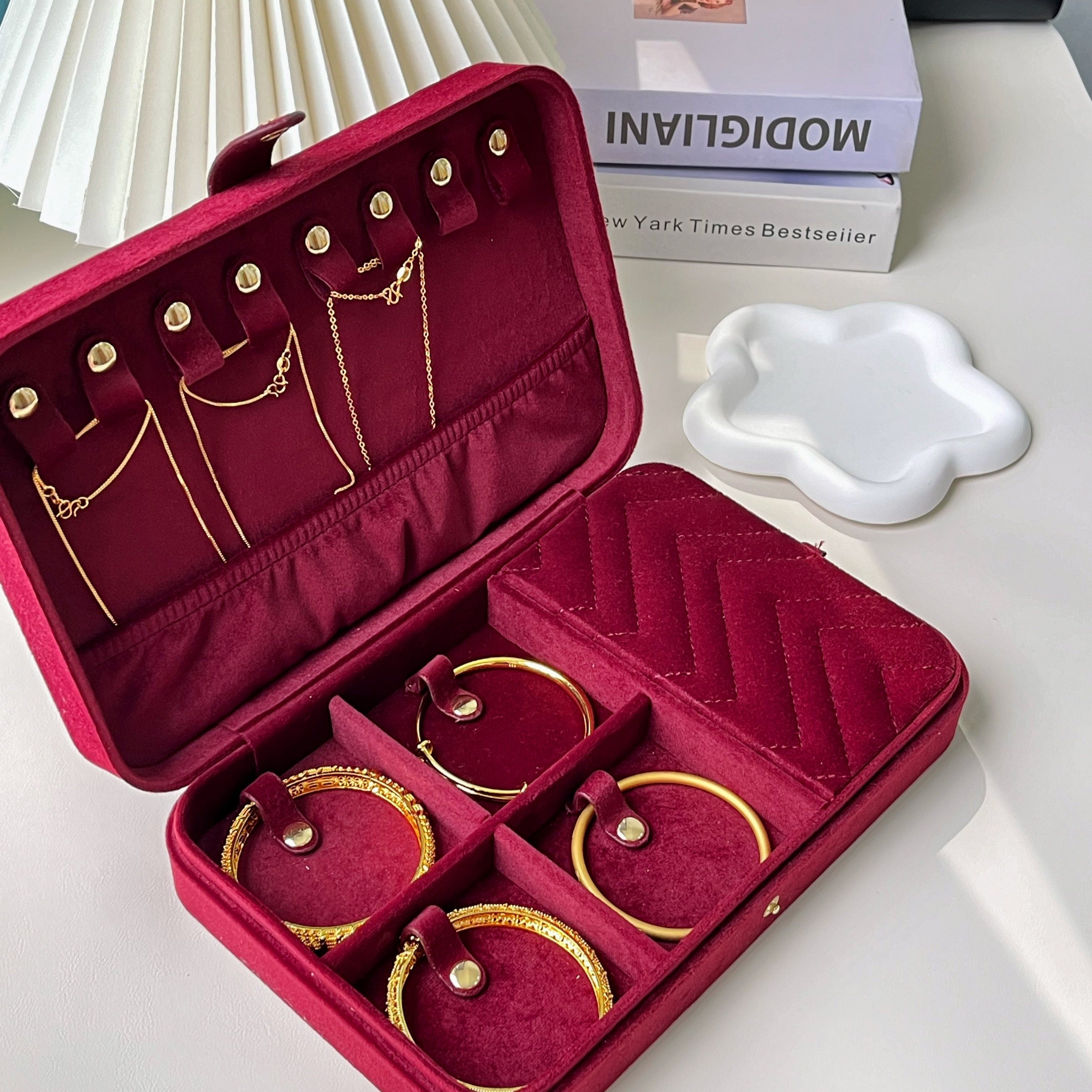 丝绒首饰盒防氧化大容量珠宝戒指手镯高级首饰盒收纳盒,饰品/流行首饰/时尚饰品新,首饰盒,淘宝优惠券,粉丝福利购,淘宝优惠卷