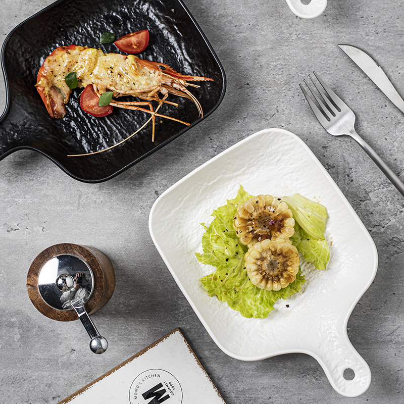 焗饭盘家用微波炉烤盘早餐盘创意西餐盘子烤箱专用陶瓷餐具手柄盘,餐饮具,盘,淘宝优惠券,粉丝福利购,淘宝优惠卷