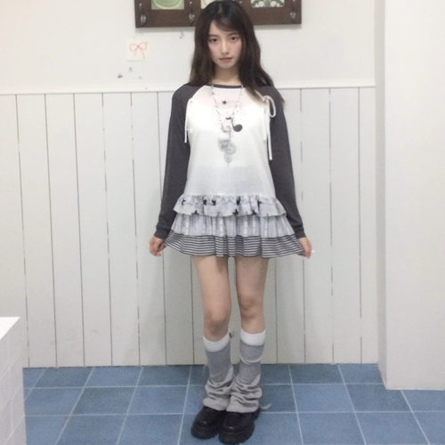 小猫藏星StarryKitty* 冷飲联名蛋糕长袖T恤罩衫*面料有凉感较透