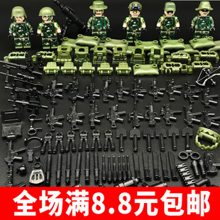 人仔积木军事士兵人仔海豹突击队积木三角洲丛林拼装玩具moc