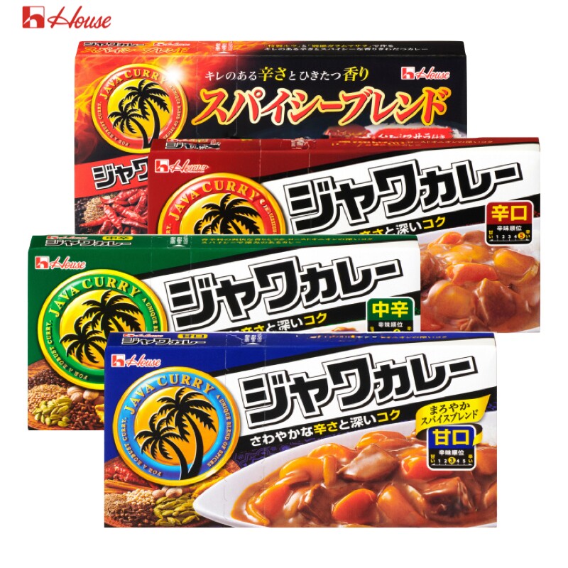 日本进口house爪哇咖喱块甘口中辛辛口特辣香料味浓郁图片