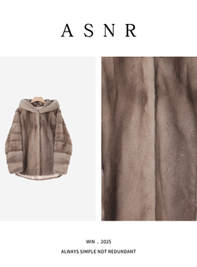 【辫子老板生日会】衣长72冬季连帽进口天鹅绒水貂皮草外套 9910