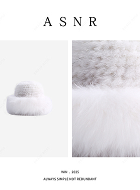 BRAID I 进口水貂毛狐狸毛冬季时尚渔夫帽 MZ100140