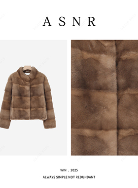 【辫子老板生日会】衣长52 进口天鹅绒水貂立领皮草外套 A019