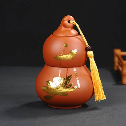 茶罐储存罐密封罐罐子紫砂茶叶罐花茶白茶普洱散茶罐双层罐葫芦罐
